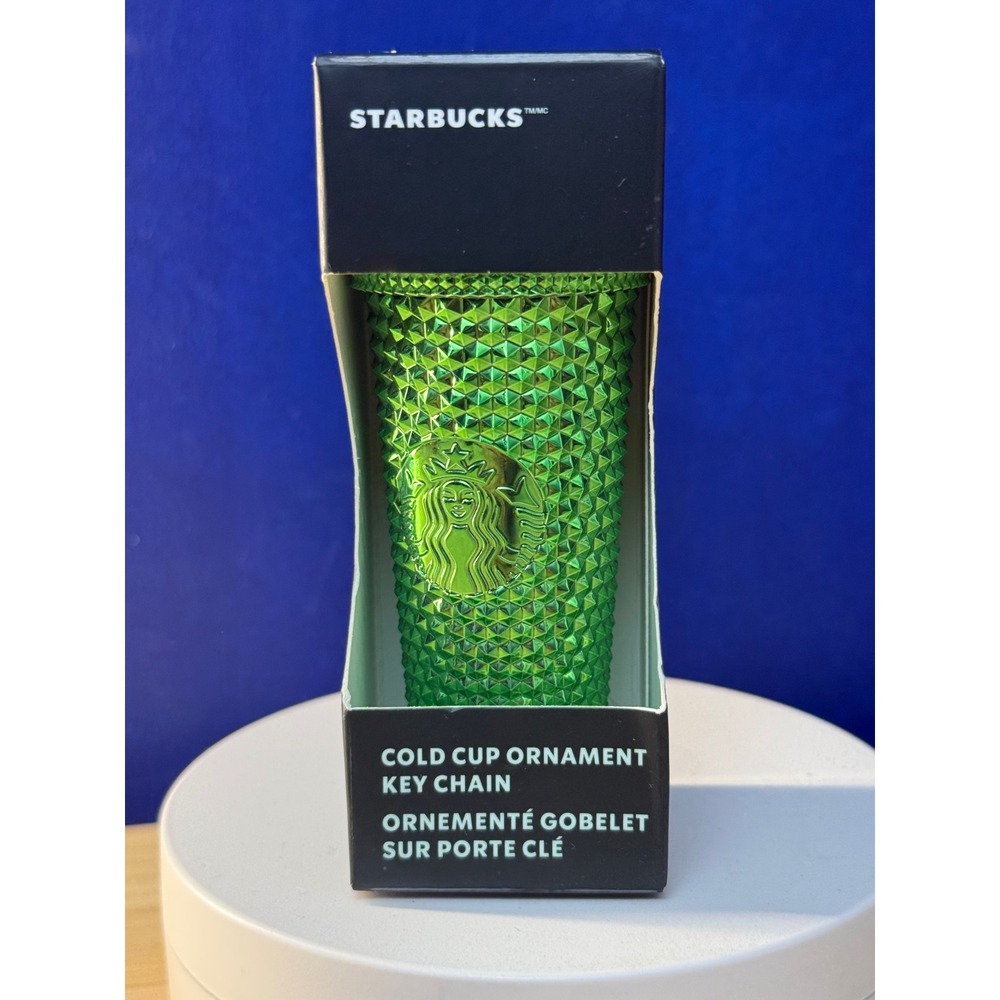 Starbucks 2023 Holiday Lime Green Studded Cold Cup Ornament Key Chain 011147231
